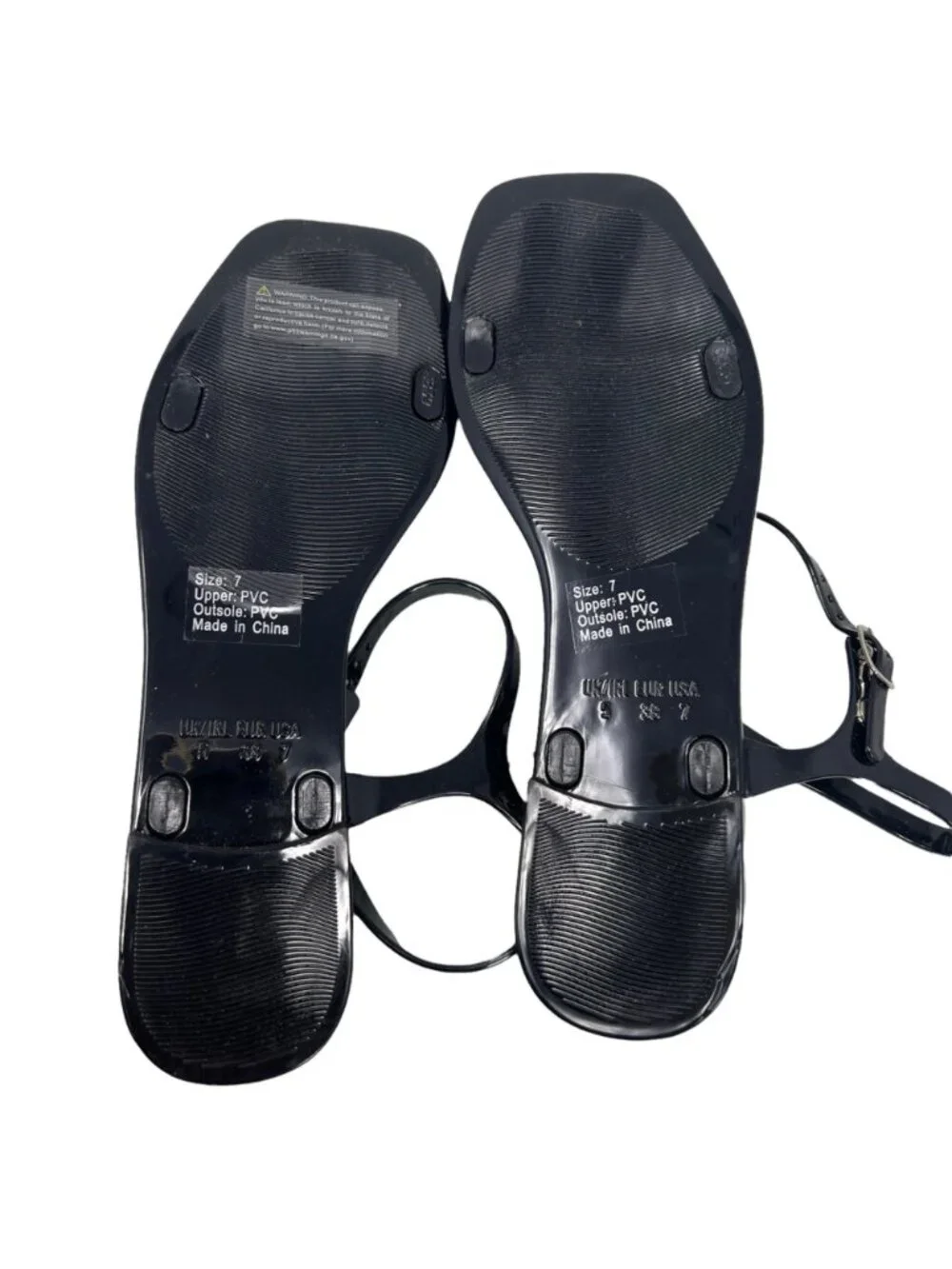 Olivia Miller Sandals Size 7 Palizzi Jelly Open Toe Rhinestone Black NWB